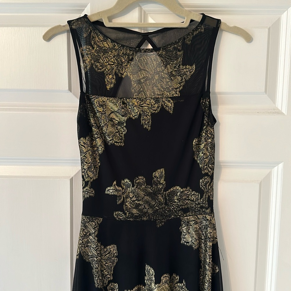 Design Lab Black and Gold Mesh Dress